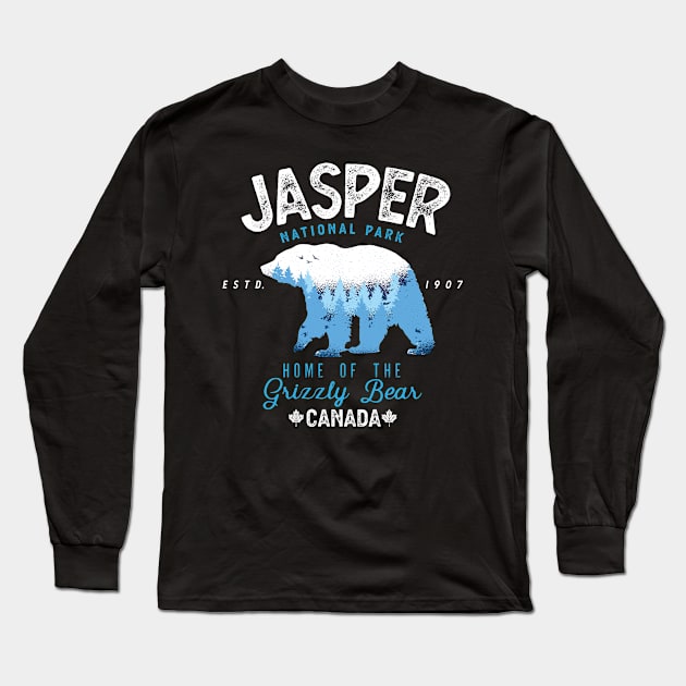 Jasper National Park Grizzly Bear Vintage Look Long Sleeve T-Shirt by MarkusShirts